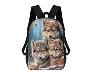 sinyumoney Three Wolves in Winter Forest Mochila Escolar, De Trabajo, Para Portátil, Mochila - Perfecta Para Viajes, Trabajo Y Uso Diario 17inch