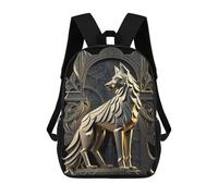 sinyumoney Throne Of Golden Wolf Mochila Escolar Infantil De 17 Pulgadas Con Estampado 3D De Películas De Anime Para Niños, Mochila De Viaje, Mochila Escolar Infantil