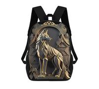 sinyumoney Throne of Power Wolf Mochilas Infantiles Impresas En 3D De 17 Pulgadas. Mochila Escolar Informal Impresa En 3D Para Niños De Primaria Y Secundaria.