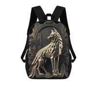 sinyumoney Throne Of The Golden Wolf Mochila Escolar Infantil Impresa En 3D 17inch Mochilas De Moda Para Niños De Primaria Y Secundaria