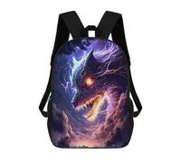 sinyumoney Thunder Dragon Artwork Mochila Escolar De 17 Pulgadas Para Adolescentes, Con Estampado 3D, Ajustable Y Con Bolsillos, Ideal Para Niños, Niñas Y Estudiantes.