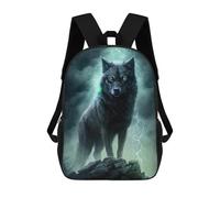sinyumoney Thunder Wolf Fantasy Art Print Mochila Escolar Informal Para El Día A Día, Para La Escuela, El Trabajo Y Los Viajes Para Hombres, Mujeres Y Adolescentes. 17inch