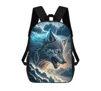 sinyumoney Thundering Wolf Art Print -2 Mochila Escolar Para La Escuela Secundaria, Preparatoria, Universidad Y Viajes Para Niños/niñas/adolescentes 17inch