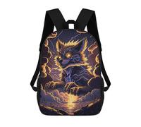 sinyumoney Thundering Wolf Storm Mochila Escolar Infantil De 17 Pulgadas, Mochila Escolar Impresa En 3D Para Niños De Primaria Y Secundaria