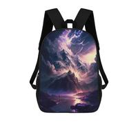 sinyumoney Thunderstorm Mountain Landscape -1 Mochila Escolar Impresa En 3D 17inch Mochilas De Moda Para Niños, Mochilas Escolares Para Niños De Primaria Y Secundaria