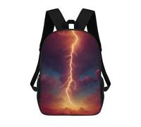 sinyumoney Thunderstorm with Lightning Strike Mochila Escolar Para Niños Mochila Escolar Impresa En 3D Mochila Escolar De Moda Para Niños De Primaria Y Secundaria 17inch