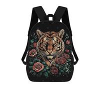 sinyumoney Tiger And Flowers Mochila Escolar Mochila Para Niños Impresa En 3D Mochilas Infantiles Para Niños Y Niñas Mochilas Escolares Mochilas De Viaje Para Niños 17inch