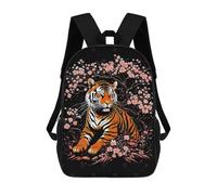 sinyumoney Tiger And Sakura Mochila Escolar Resistente Al Agua, Mochila De Viaje, Bolsa Para Computadora - Perfecta Para Viajes, Trabajo Y Uso Diario 17inch