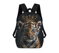 sinyumoney Tiger Animal Cute King Mochilas Para Niños Mochila Escolar Mochila Escolar Impresa En 3D Para Niños Estudiantes De Primaria Y Secundaria 17inch
