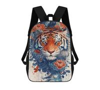 sinyumoney Tiger Artwork with Flowers-1 Mochila Escolar, De Negocios, Para Portátil, Unisex, Informal, Para Adolescentes, Chicas, Chicos, Mujeres Y Hombres 17inch