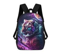 sinyumoney Tiger Astronaut in Space-4 Mochila Escolar Grande Resistente Al Agua Para Portátil Para Niños/niñas/adolescentes 17inch