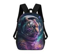 sinyumoney Tiger Astronaut in Space-6 Mochila Escolar Infantil De 17 Pulgadas, Mochila Escolar Impresa En 3D Para Niños De Primaria Y Secundaria