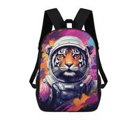 sinyumoney Tiger Astronaut Space Art Print-1 Mochilas Escolares, De Viaje Y Universitarias Para Hombres, Mujeres Y Adolescentes 17inch