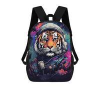sinyumoney Tiger Astronaut Space Art Print-5 Mochila Escolar Infantil De 17 Pulgadas, Mochila Escolar Impresa En 3D Para Niños De Primaria Y Secundaria