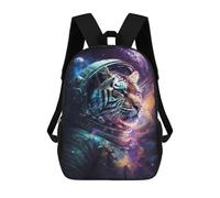 sinyumoney Tiger Astronaut Space Art Print-5 Mochila Escolar Mochila De Papelería De Moda Mochila Impermeable Mochilas Informales Para El Día A Día - Perfecta Para Viajes, Trabajo Y Uso Diario 17inch