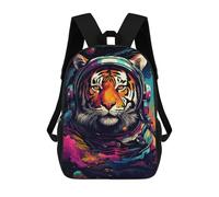 sinyumoney Tiger Astronaut Space Artwork Mochila Escolar Infantil De 17 Pulgadas, Impresa En 3D, Estilo Casual, Para Niños, Ideal Para Viajes, Como Mochila Escolar O Para Llevar Libros.