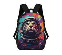 sinyumoney Tiger Astronaut Space Suit Mochila Escolar Grande Para Niños Para El Campus, Actividades Al Aire Libre, Viajes Y Deportes 17inch