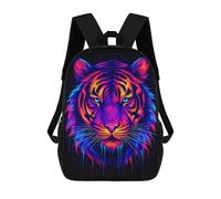 sinyumoney Tiger Colorful Black BG Mochila Para Niños, Adolescentes Y Estudiantes, Mochilas Para Niñas, Mochilas Para Niños Pequeños, Primaria Y Secundaria 17inch