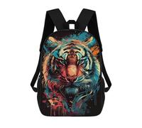 sinyumoney Tiger Face Mochila Escolar De Moda Para Estudiantes, Adecuada Para Niños Y Niñas, Mochila Informal Para Viajes Al Aire Libre, Esencial Para El Día A Día 17inch