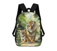 sinyumoney Tiger Family in Jungle Mochila Infantil Para Niñas Y Niños, Mochila De Día, Escuela Primaria, Perfecta Para La Vuelta Al Cole O Educación Física, Regalos Y Viajes 17inch