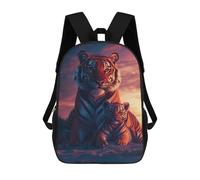 sinyumoney Tiger Family Sunset Mochilas Impresas En 3D Para Niños 17inch Mochilas De Moda Informales Para El Día A Día, Bolsas De Viaje, Mochilas Informales Para Exteriores Para Niños Y Niñas