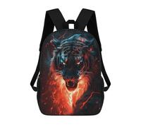 sinyumoney Tiger Fire Energy Artwork Mochila Infantil De 17 Pulgadas, Mochila Escolar Con Estampado 3D De Dibujos Animados Para Niños Y Adolescentes.