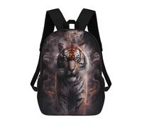 sinyumoney Tiger Fire Smoke Artwork 17inch Mochila Escolar Impresa En 3D Para Niños, Mochila Escolar Informal De Moda, Mochilas De Viaje Para Niños Y Estudiantes.