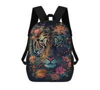 sinyumoney Tiger Floral Art Print Mochilas Escolares Para Ordenador, Ideales Para El Colegio/trabajo/viajes, Acampadas, Aventuras Al Aire Libre Y Viajes Diarios 17inch
