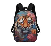 sinyumoney Tiger Flowers Butterflies Art Print Mochilas Para Niños 17inch Mochila Escolar Mochila Escolar Impresa En 3D Para Niños De Primaria Y Secundaria