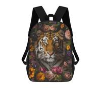 sinyumoney Tiger Flowers Floral Art Mochila Escolar, Mochila De Viaje, Mochila Universitaria, Mochilas Para El Campus, Viajes Al Aire Libre, Deportes 17inch