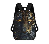 sinyumoney Tiger Gold Black Animals Mochila Ronaldo, Mochila Infantil, Mochila Escolar Para Estudiantes, Mochila Para Libros, Mochila Escolar Impresa En 3D Para Niños Y Niñas, 17inch