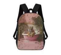 sinyumoney Tiger in A Pink Tub Mochila Escolar Infantil Impresa En 3D Para Niños, Mochilas De Viaje, Bolsas Para Libros, Mochila Escolar Infantil 17inch