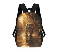 sinyumoney Tiger in Golden Forest Mochila Escolar Mochila Para Niños Impresa En 3D Mochilas Infantiles Para Niños Y Niñas Mochilas Escolares Mochilas De Viaje Para Niños 17inch