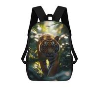 sinyumoney Tiger in Jungle Mochila Escolar Grande Resistente Al Agua Para Portátil Para Niños/niñas/adolescentes 17inch