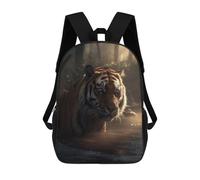 sinyumoney Tiger in Mystical Forest Mochila, Mochila Infantil, Mochila Escolar Para Estudiantes, Mochila Para Libros, Mochila Escolar Impresa En 3D Para Niños Y Niñas 17inch