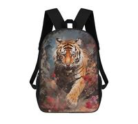 sinyumoney Tiger in Paint Bird View Mochila Infantil Para Niñas Y Niños, Mochila De Día, Escuela Primaria, Perfecta Para La Vuelta Al Cole O Educación Física, Regalos Y Viajes 17inch