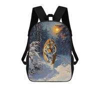 sinyumoney Tiger in Snowy Forest Mochila Infantil Para Niñas Y Niños, Mochila De Día, Escuela Primaria, Perfecta Para La Vuelta Al Cole O Educación Física, Regalos Y Viajes 17inch