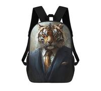 sinyumoney Tiger in Suit Art Print Mochilas Impresas En 3D Para Niños 17inch Mochilas De Moda Informales Para El Día A Día, Bolsas De Viaje, Mochilas Informales Para Exteriores Para Niños Y Niñas