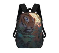 sinyumoney Tiger in The Jungle-9 Mochila Escolar Infantil Con Impresión 3D, Mochila Escolar Informal Para Niños De Primaria Y Secundaria 17inch