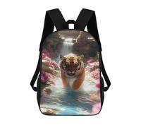 sinyumoney Tiger in Waterfall Paradise Mochila Escolar Infantil De 17 Pulgadas, Mochila Escolar Impresa En 3D Para Niños De Primaria Y Secundaria