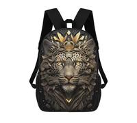 sinyumoney Tiger King Golden Art Deco 17inch Mochila Escolar Impresa En 3D Para Niños, Mochila Escolar Informal De Moda, Mochilas De Viaje Para Niños Y Estudiantes.