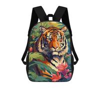 sinyumoney Tiger of Jungle Pixel Art Mochila Escolar Impresa En 3D Para Niños, Mochila Escolar, Mochilas De Viaje, Bolso Informal De Moda Para Niños Y Estudiantes 17inch