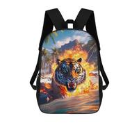 sinyumoney Tiger on Fire Beach-1 Mochila Escolar Para Niños Y Niñas, Mochila Informal De Viaje, Mochila De Gran Capacidad Para El Día A Día 17inch