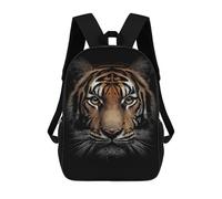 sinyumoney Tiger Portrait on Black Background Mochila Escolar Infantil De 17 Pulgadas Con Estampado 3D, Mochila Moderna Para Niños, Mochilas De Viaje, Bolsas Para Libros, Mochila Escolar Infantil