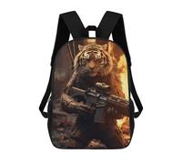 sinyumoney Tiger Rifle Fire Weapon Mochilas Para Niños 17inch Mochila Escolar Mochila Escolar Impresa En 3D Para Niños De Primaria Y Secundaria