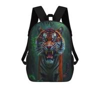 sinyumoney Tiger Roaring in Jungle Mochilas Escolares De Moda Para Papelería, Impermeables, Informales, Para Hombres, Mujeres Y Adolescentes 17inch