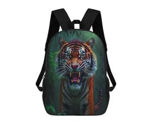 sinyumoney Tiger Roaring in Jungle Mochilas Escolares De Moda Para Papelería, Impermeables, Informales, Para Hombres, Mujeres Y Adolescentes 17inch
