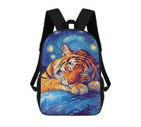 sinyumoney Tiger Sleeping Under Starry Night Mochilas Escolares Para Niños Y Niñas, Mochilas Deportivas Informales Para Primaria, Mochilas De Gran Capacidad Para Libros 17inch