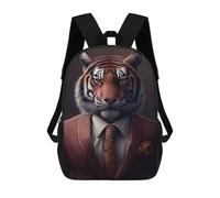 sinyumoney Tiger Suit Animal Mochilas Infantiles Impresas En 3D, Mochilas De Moda Informales, Mochilas De Viaje Bonitas, Mochilas Informales Para Exteriores Para Niños Y Niñas 17inch