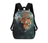 sinyumoney Tiger Swimming Underwater Mochila Escolar De Moda Para Estudiantes, Adecuada Para Niños Y Niñas, Mochila Informal Para Viajes Al Aire Libre, Esencial Para El Día A Día 17inch